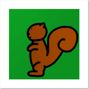 minimal squirrel (brown) Posters and Art